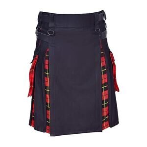 Men's Black and Red Tartan Kilt